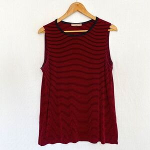 SUSAN LAWRENCE Woman Red & Blue Striped Tunic Tank Top Slinky